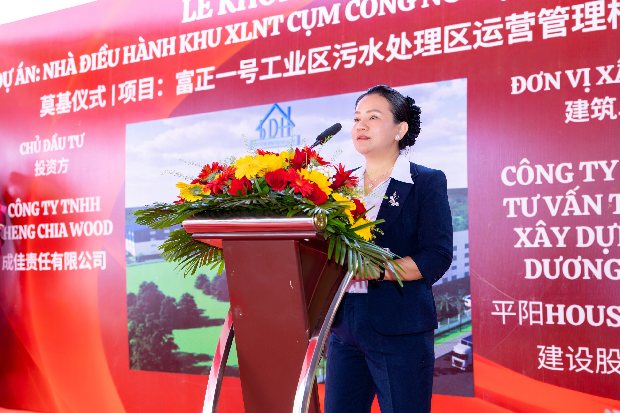 Sân khấu lễ động thổ nổi bật trong dịch vụ tổ chức lễ động thổ trọn gói, mang đến trải nghiệm trang nghiêm và gắn kết từ đơn vị tổ chức lễ động thổ uy tín.